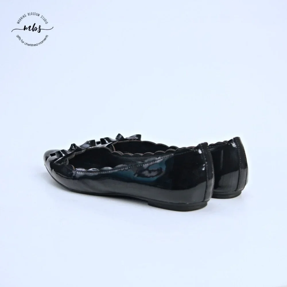 Kate Spade Eleni Flex Scalloped Ballerina Flats Black Women 8.5‎